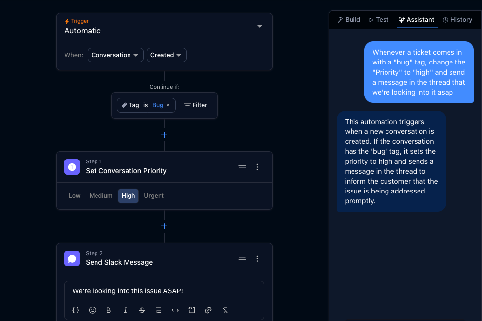 Use an AI assistant to build your automations