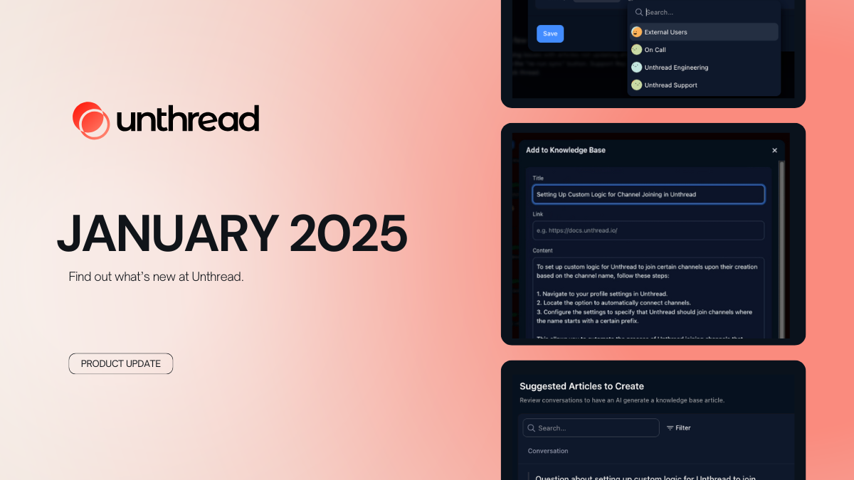 Unthread | January 2025 Product Update